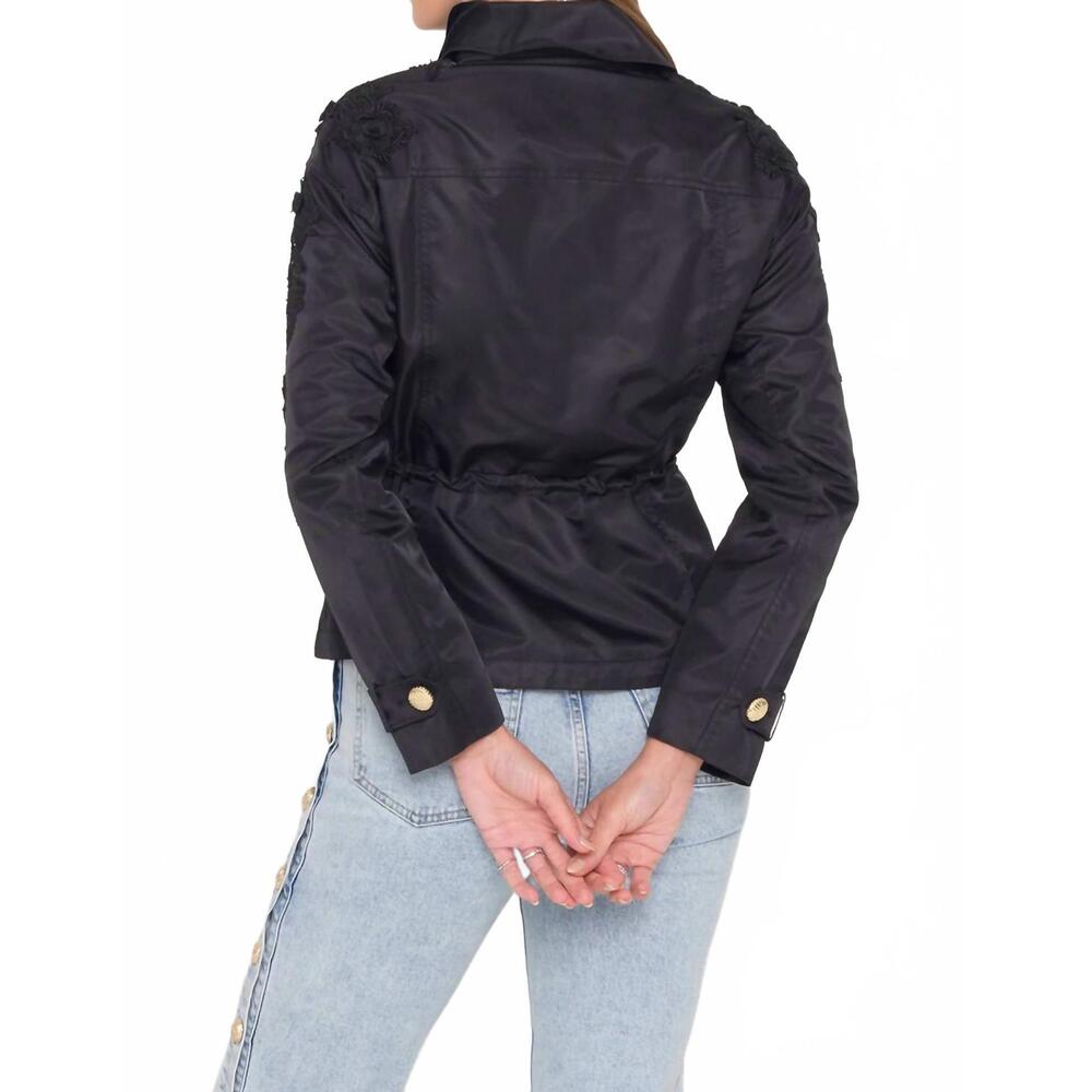 NEW GENERATION LOVE janice lace combo parka jacket in black - Picture 3 of 4